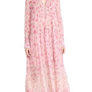 Free People Floral Pink Maxi Dress Size Medium